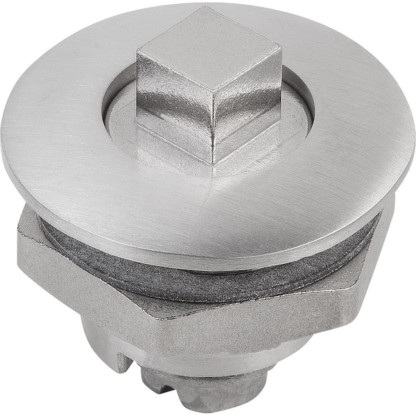 Quarter-Turn Lock Small Version, D=32, H=18, Stainless Steel 1.4404, Comp:Stainless Steel